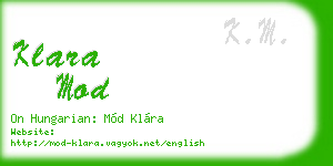 klara mod business card