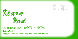 klara mod business card